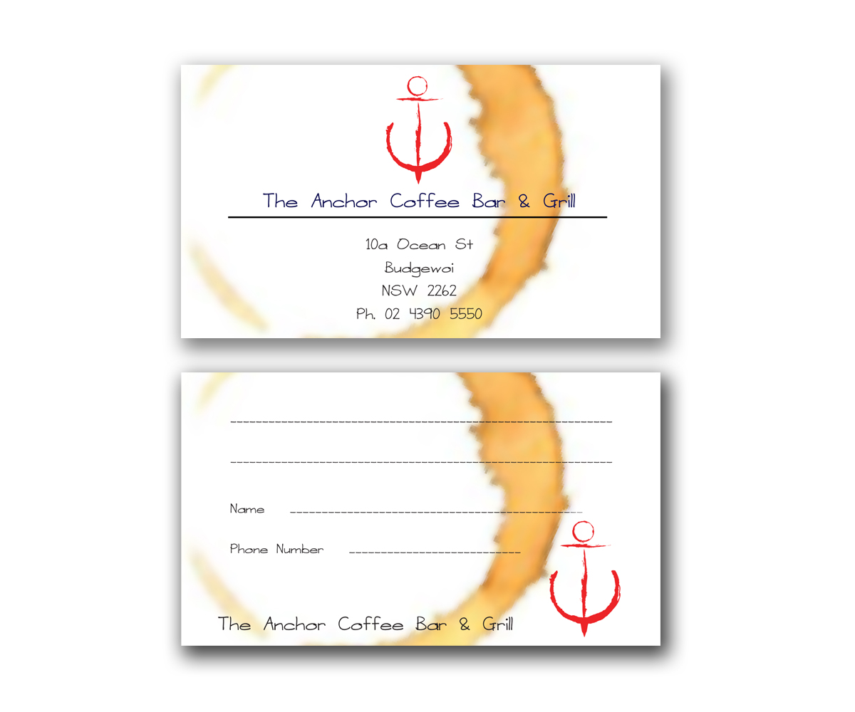 Business Card Design by Sandaru for The Anchor Coffee Bar & Grill | Design #1993149