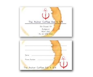 Business Card Design by Sandaru for The Anchor Coffee Bar & Grill | Design: #1993149