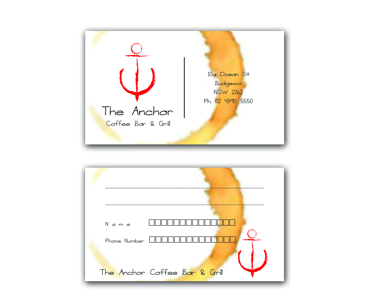 Business Card Design by Sandaru for The Anchor Coffee Bar & Grill | Design #1995664