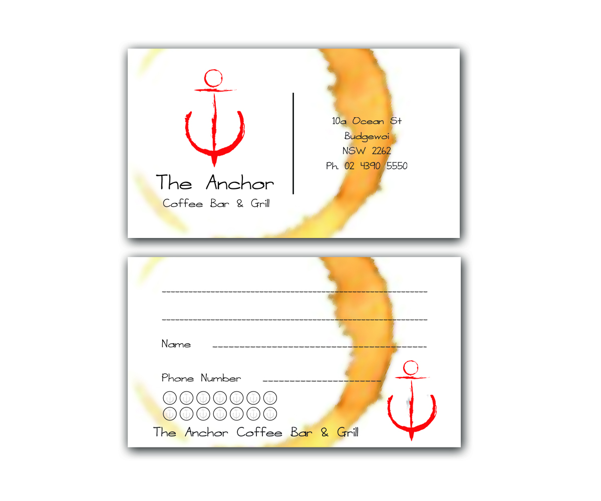 Design de Carte de Visite par Sandaru pour The Anchor Coffee Bar & Grill | Design #1997505