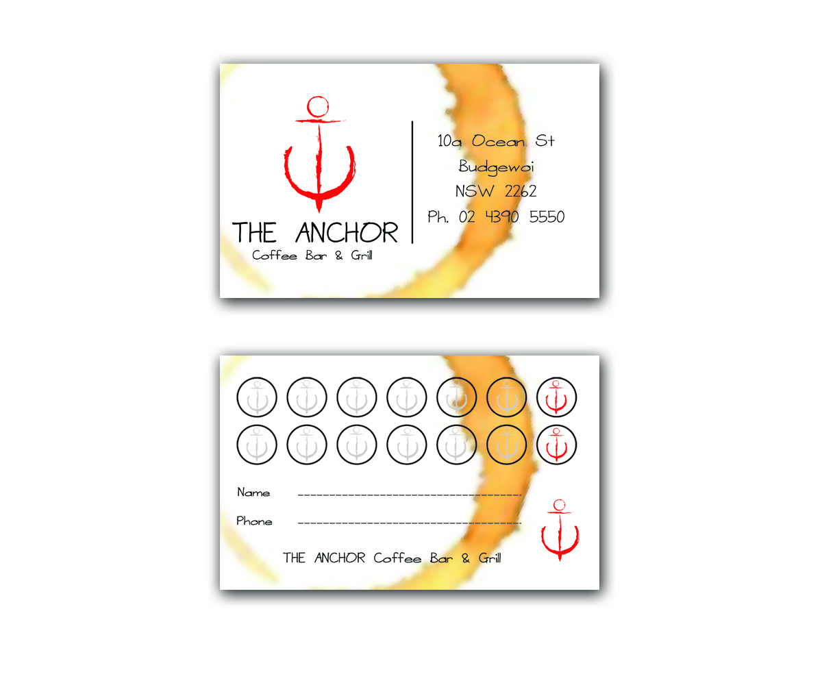 Design de Carte de Visite par Sandaru pour The Anchor Coffee Bar & Grill | Design #2017098
