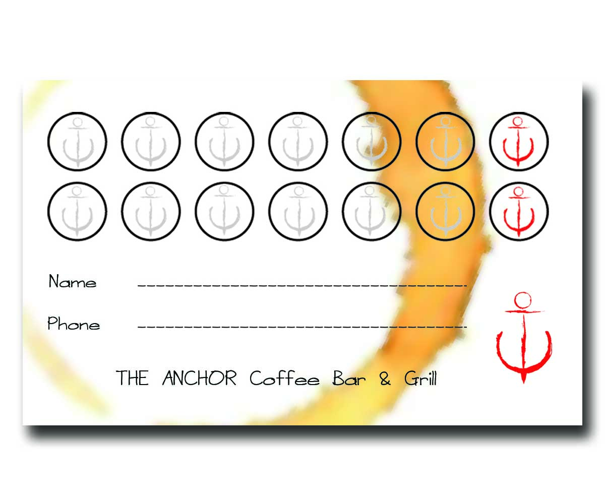 Business Card Design by Sandaru for The Anchor Coffee Bar & Grill | Design #2020159