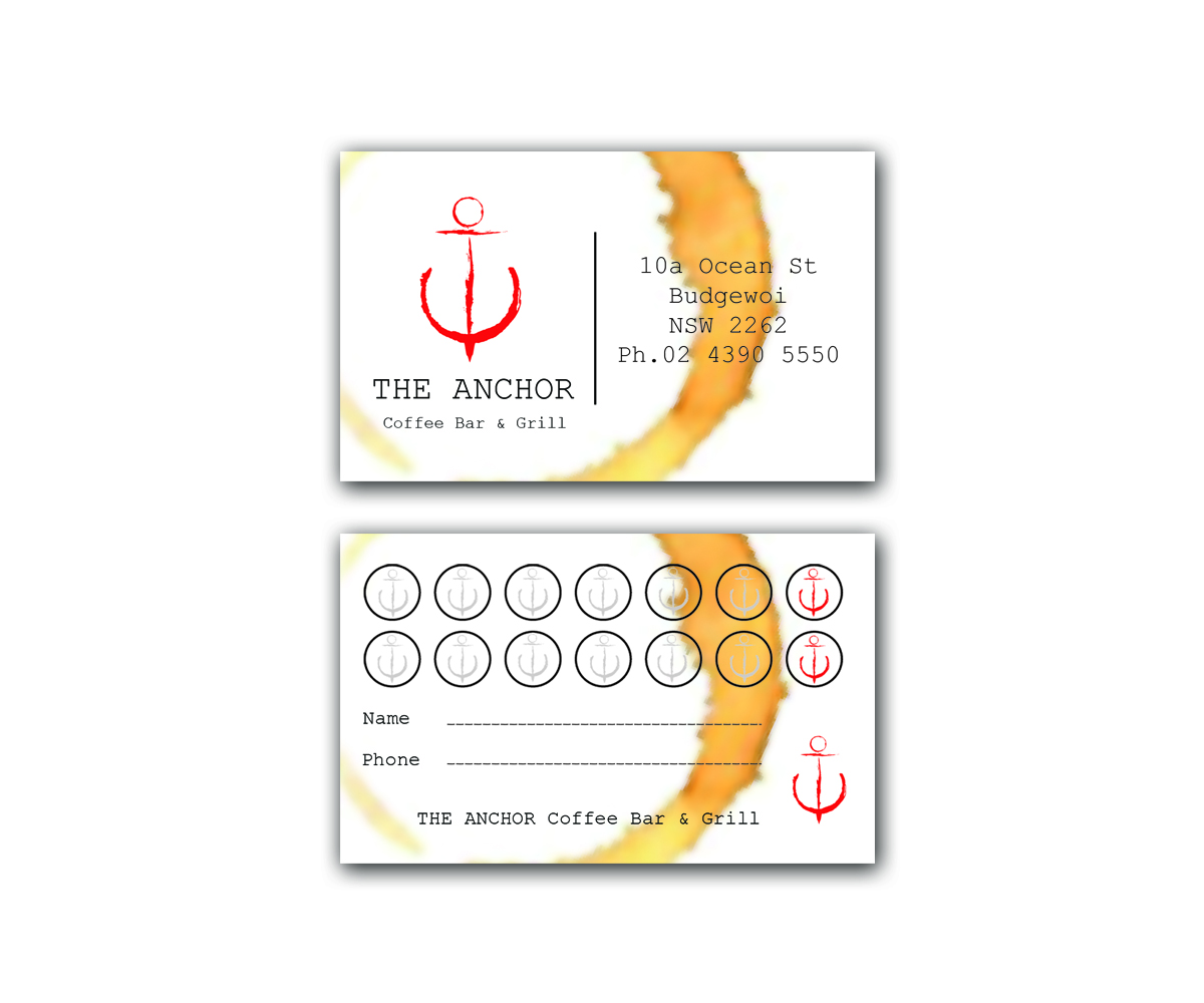 Business Card Design by Sandaru for The Anchor Coffee Bar & Grill | Design #2030554
