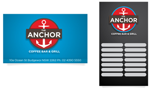 Visitenkarten-Design von JCR für The Anchor Coffee Bar & Grill | Design #1990200