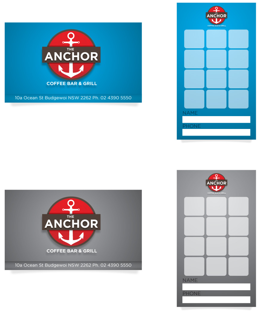 Visitenkarten-Design von JCR für The Anchor Coffee Bar & Grill | Design #1993033