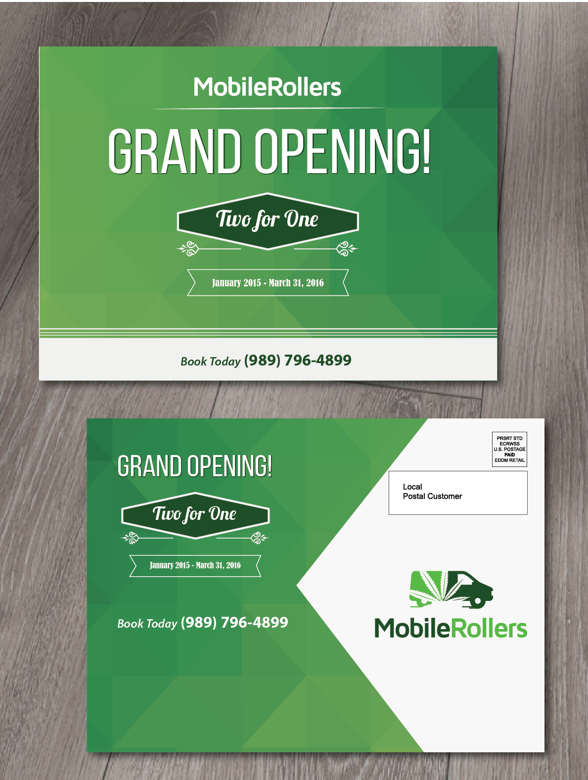 Postcard Design by alex989 for Mobile Rollers | Design #8486068