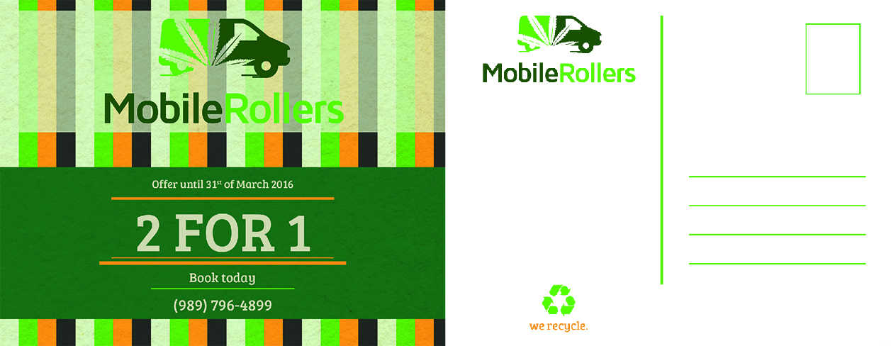 Postcard Design by kelly.bossinade for Mobile Rollers | Design #8513329