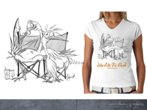 Starlite Rv Park Mr and Mrs Sandhill Crane on vacation | T-Shirt-Design von vladst2004