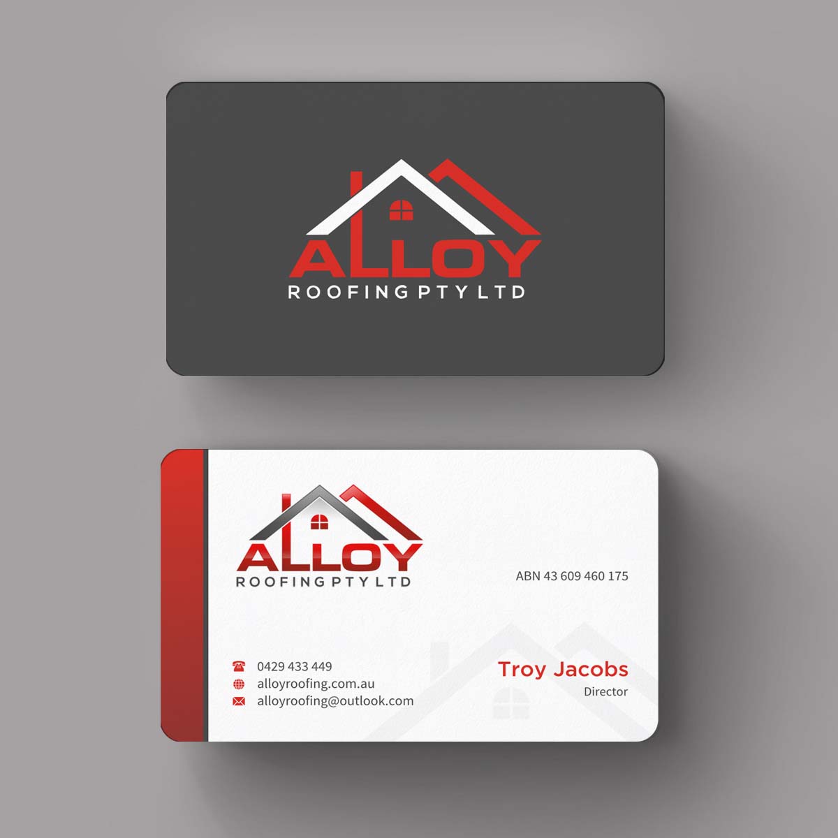 Business Card Design by INDIAN_Ashok for Alloy Roofing Pty Ltd | Design #8469233