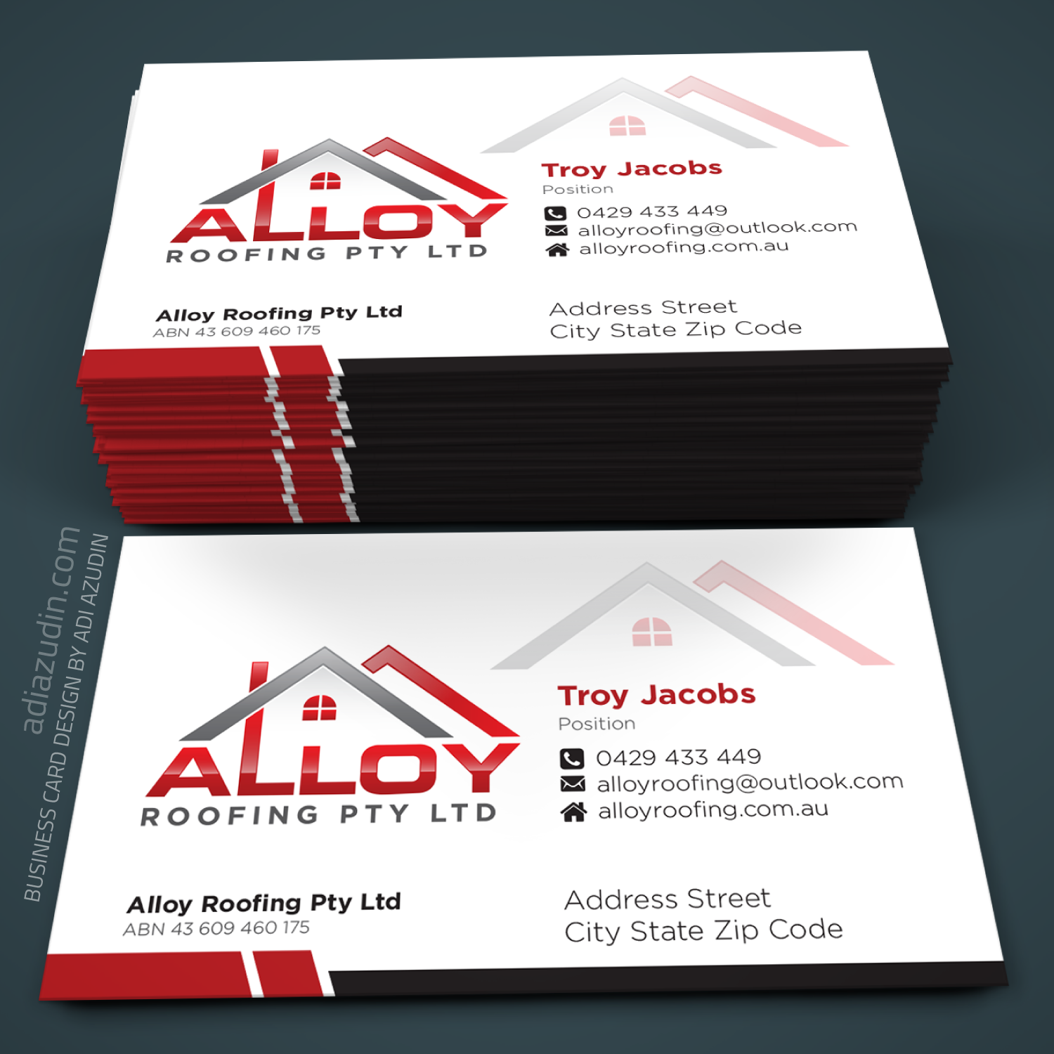 Business Card Design by adiazudin for Alloy Roofing Pty Ltd | Design #8470281