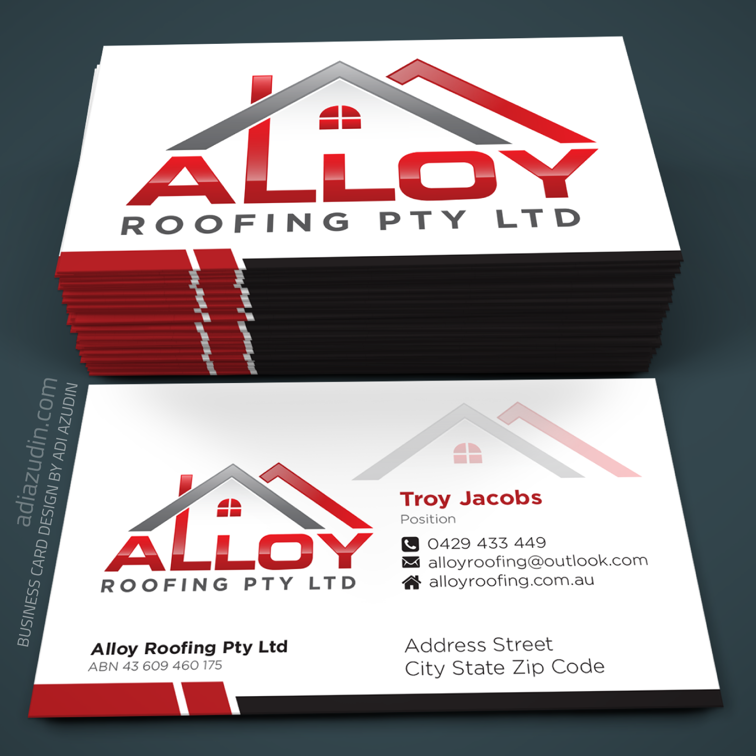 Business Card Design by adiazudin for Alloy Roofing Pty Ltd | Design #8470470