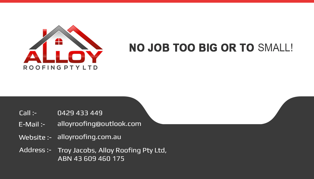 Business Card Design by Jakee for Alloy Roofing Pty Ltd | Design #8473452