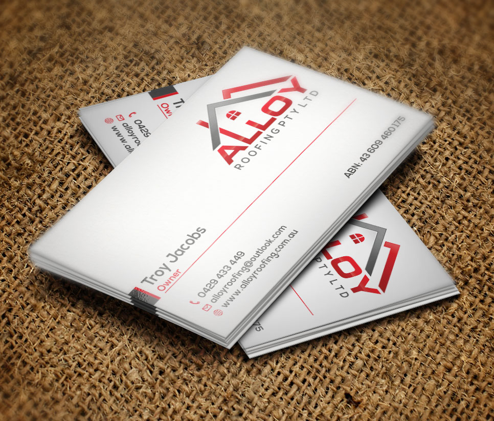 Business Card Design by Verified artistry (Design garden) for Alloy Roofing Pty Ltd | Design #8481864