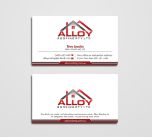Design de Carte de Visite par AFHUN pour Alloy Roofing Pty Ltd | Design : #8509398