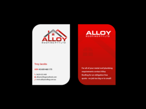 Business Card Design by Creations Box 2015 for Alloy Roofing Pty Ltd | Design: #8487811