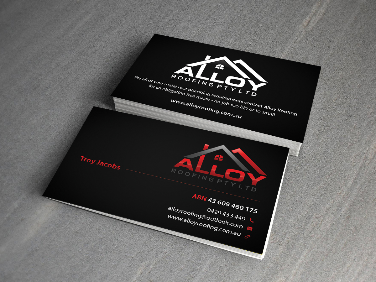 Business Card Design by Creations Box 2015 for Alloy Roofing Pty Ltd | Design #8487813