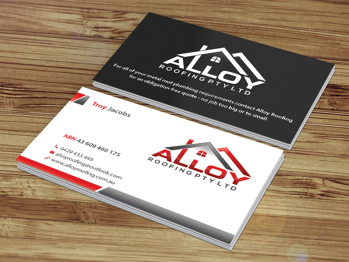 Business Card Design by Creations Box 2015 for Alloy Roofing Pty Ltd | Design #8487816