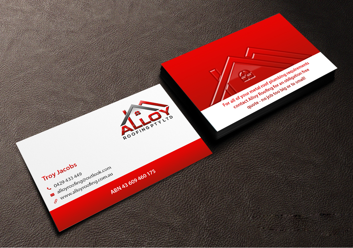 Business Card Design by Creations Box 2015 for Alloy Roofing Pty Ltd | Design #8487818