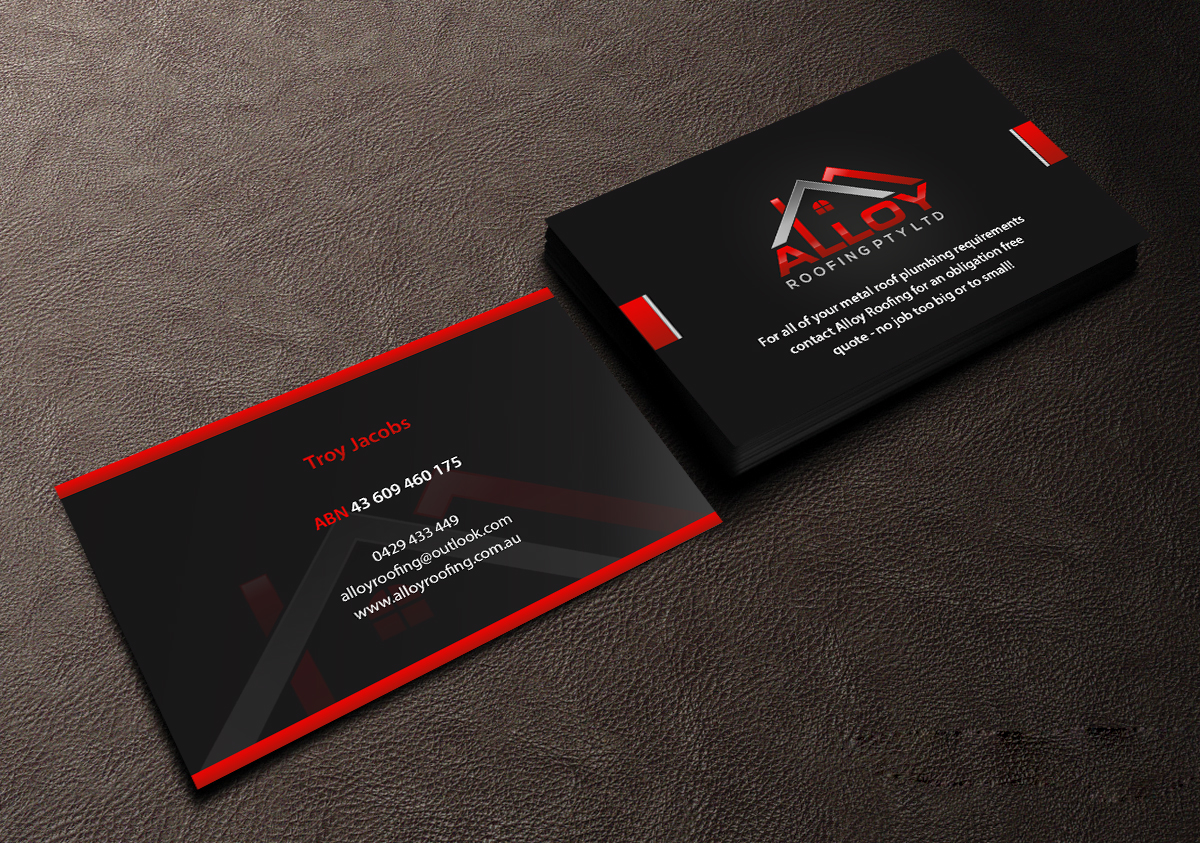 Business Card Design by Creations Box 2015 for Alloy Roofing Pty Ltd | Design #8487822