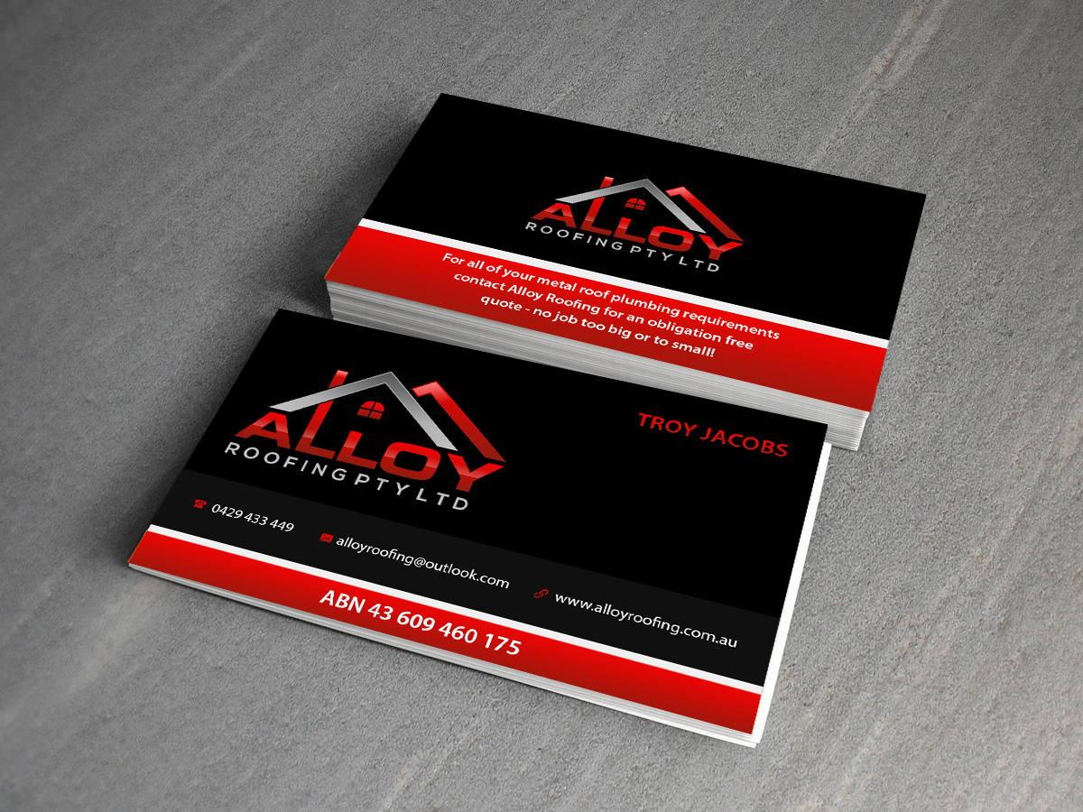 Diseño de Tarjeta de Presentación por Creations Box 2015 para Alloy Roofing Pty Ltd | Diseño #8487825