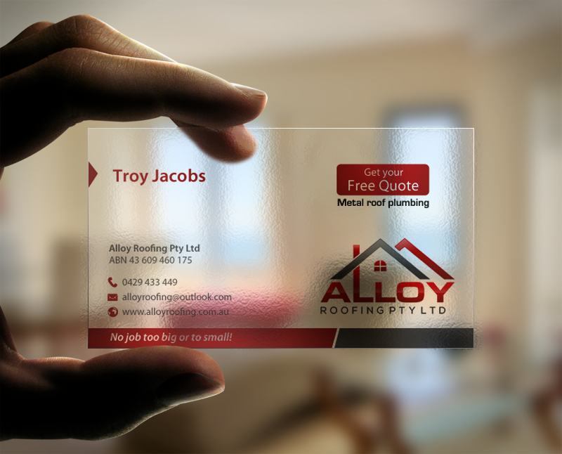 Business Card Design by chandrayaan.creative for Alloy Roofing Pty Ltd | Design #8486066