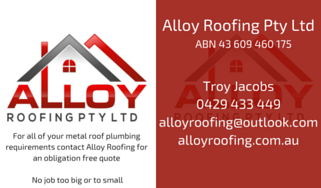 Diseño de Tarjeta de Presentación por smotlap para Alloy Roofing Pty Ltd | Diseño #8468206