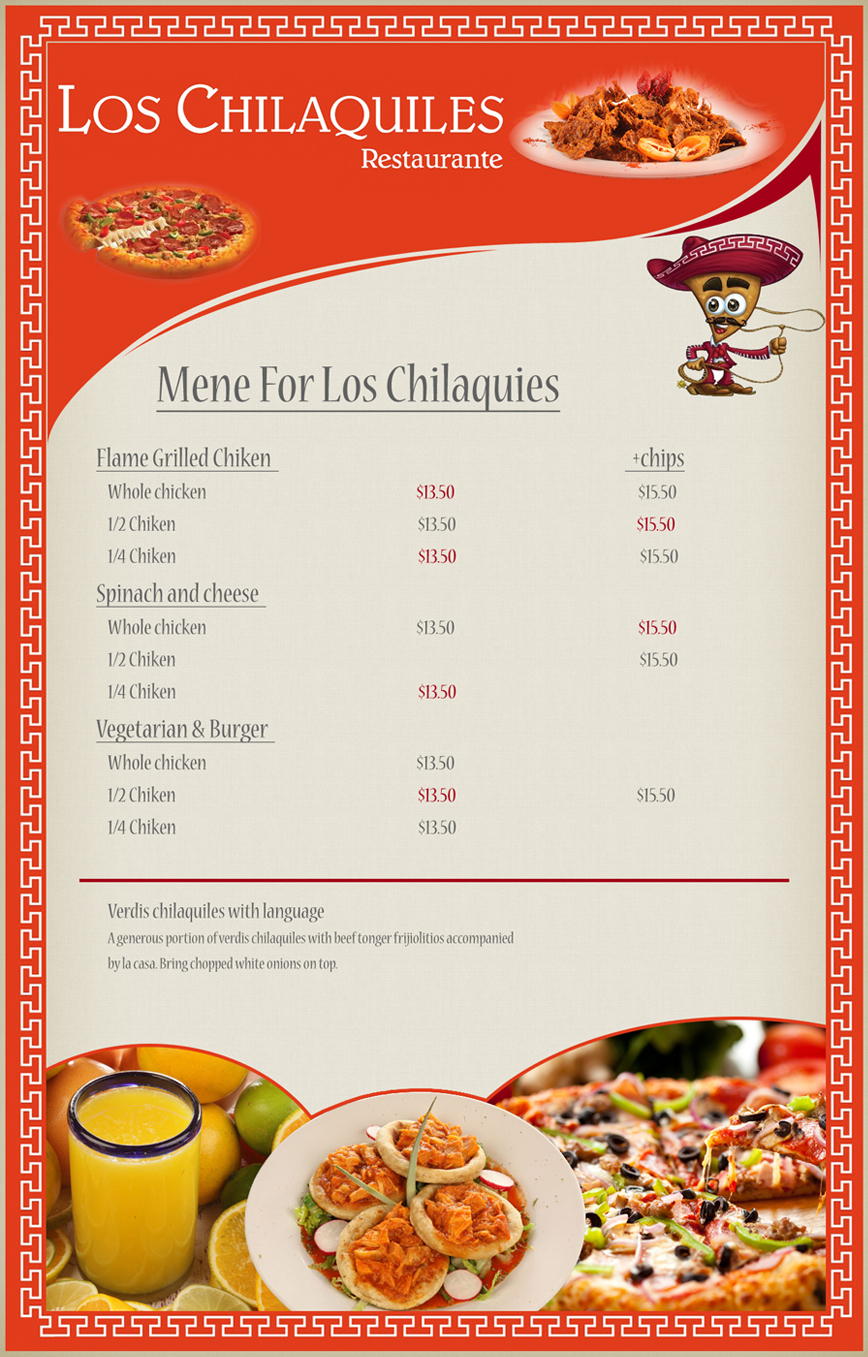 Menü-Design von MAS für Como en el Rancho, S.A. de C.V. | Design #2019460