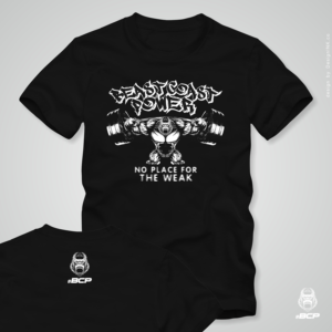 Beast Coast Power, powerlifting and strength training | T-shirt Design by AU9USTO
