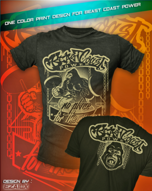 Beast Coast Power, powerlifting and strength training | Diseño de Camiseta por EzaiLX