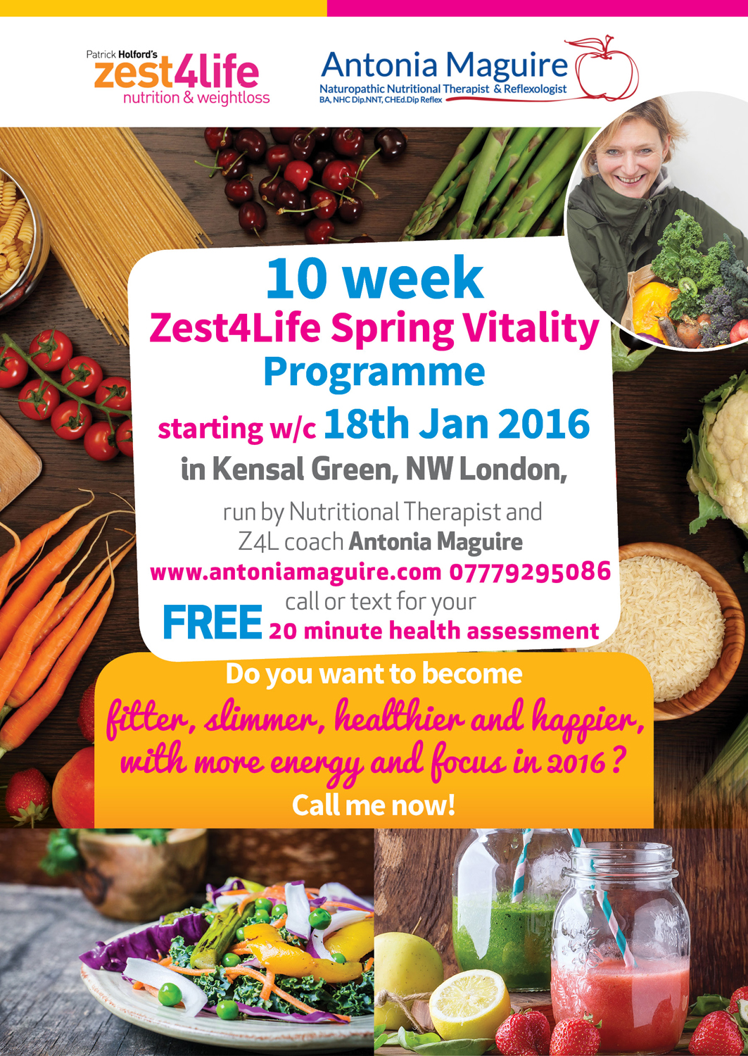 Flyer Design by INGA DESIGN for Antonia Maguire Zest4Life Nutrition & Health | Design #8535914
