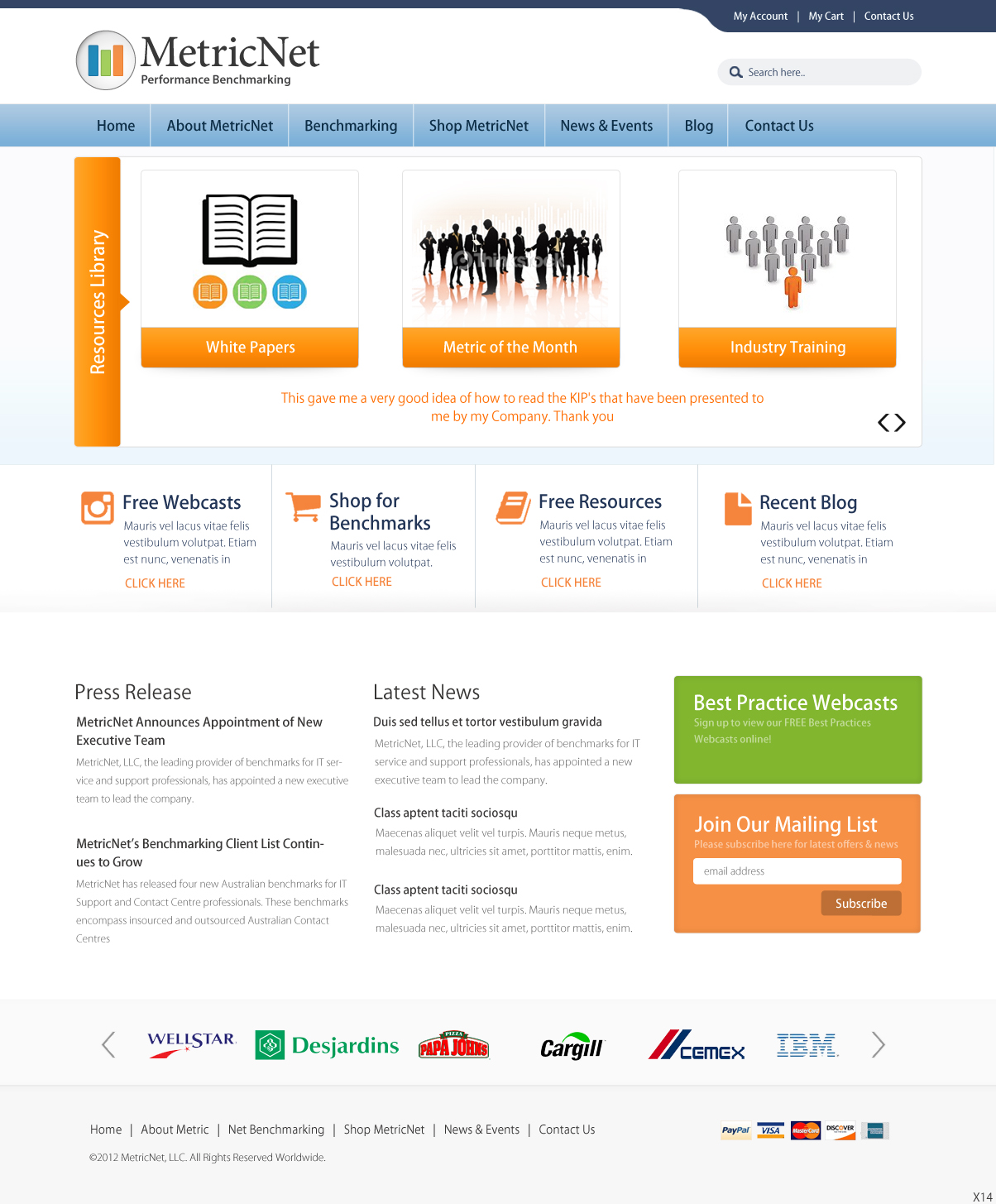 Wordpress Design by pb for Metricnet | Design #2015687