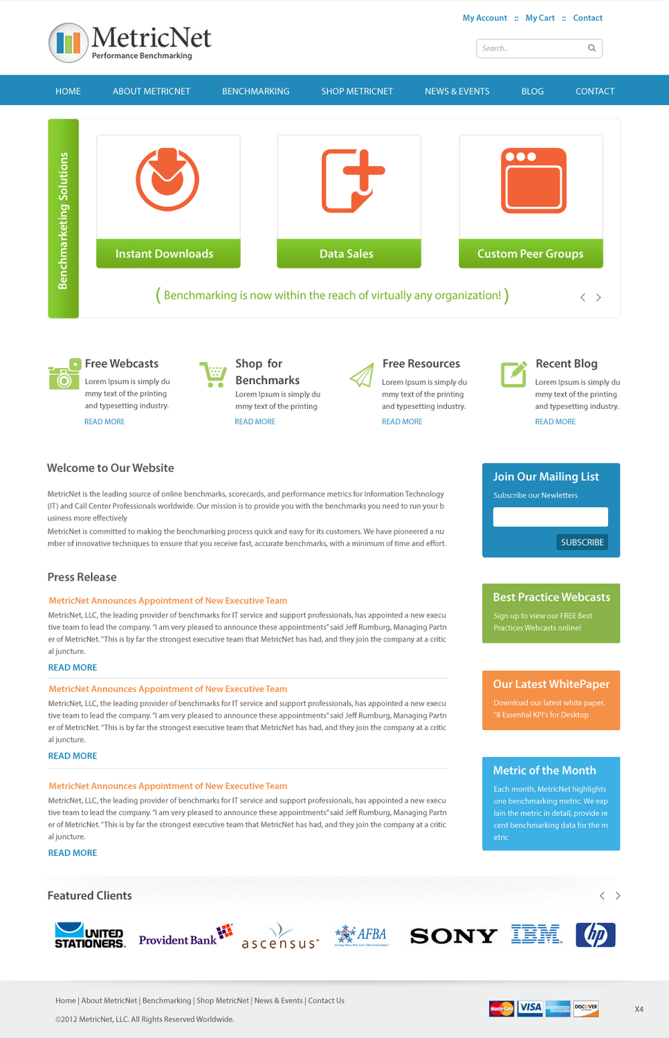 Wordpress Design by pb for Metricnet | Design #2026173
