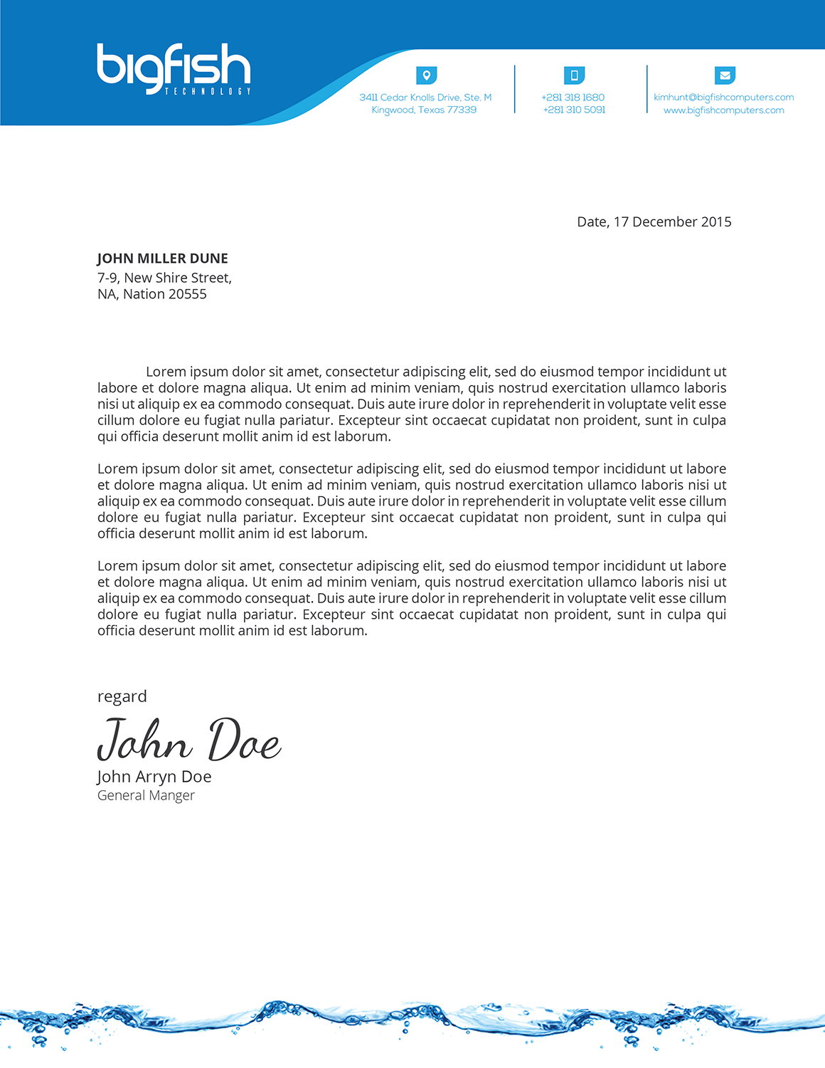 Letterhead Design by zadit for Big Fish Computers | Design #9168483