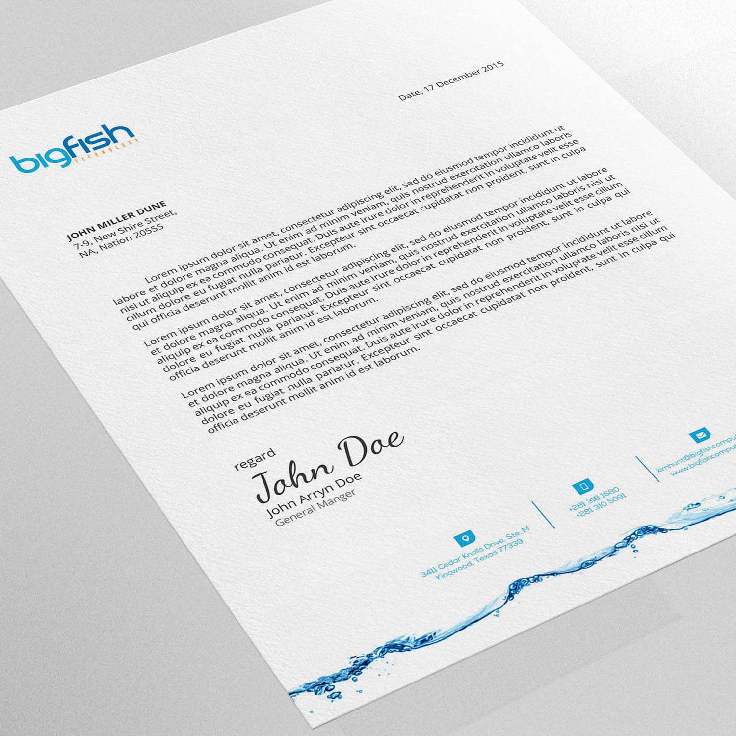 Letterhead Design by zadit for Big Fish Computers | Design #9213981