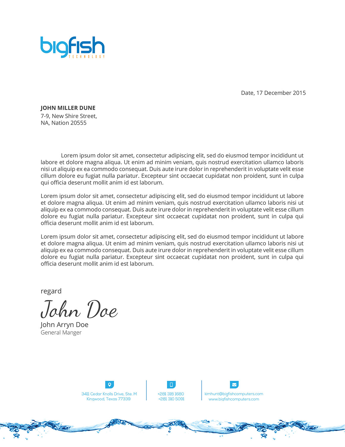 Letterhead Design by zadit for Big Fish Computers | Design #9213982