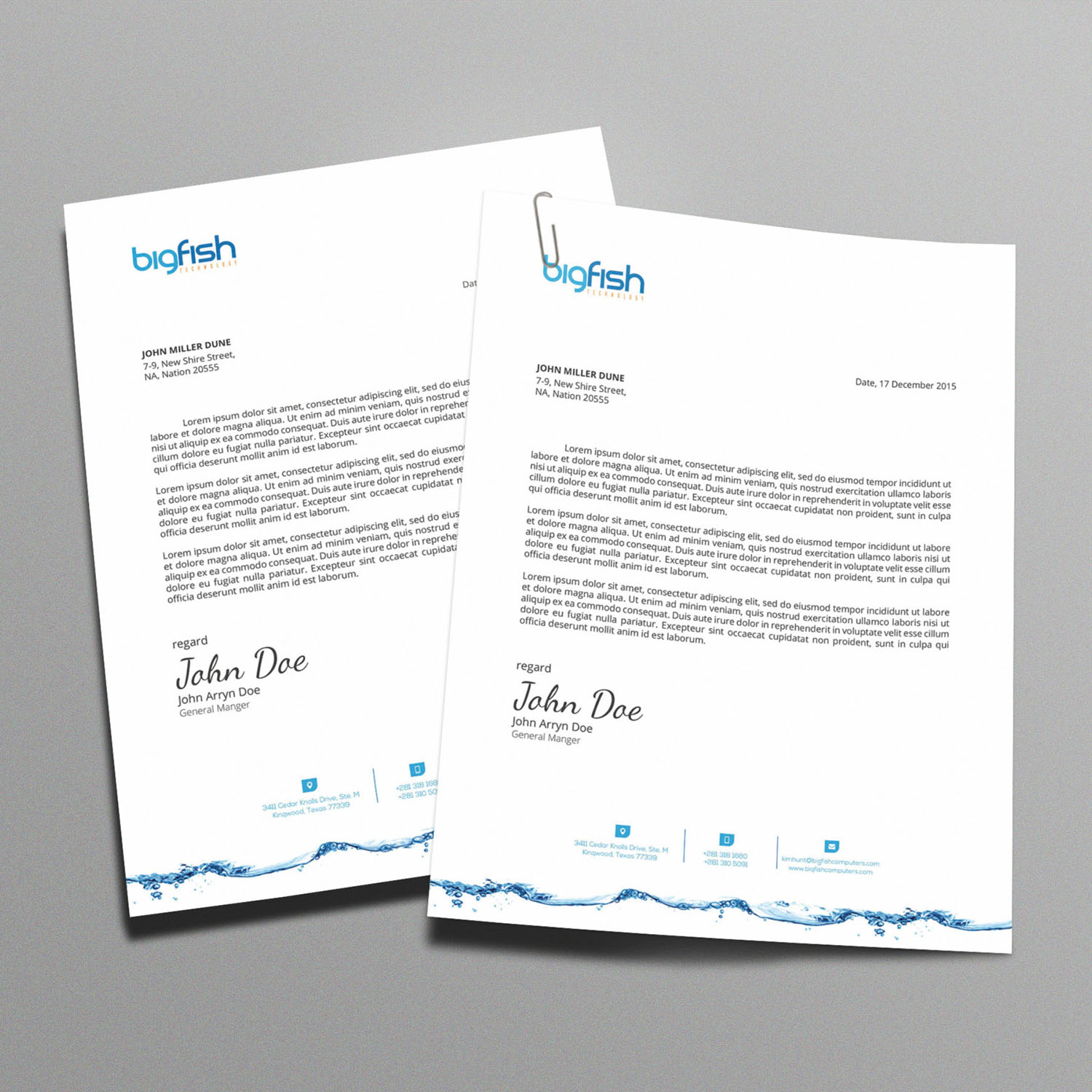 Letterhead Design by zadit for Big Fish Computers | Design #9213983