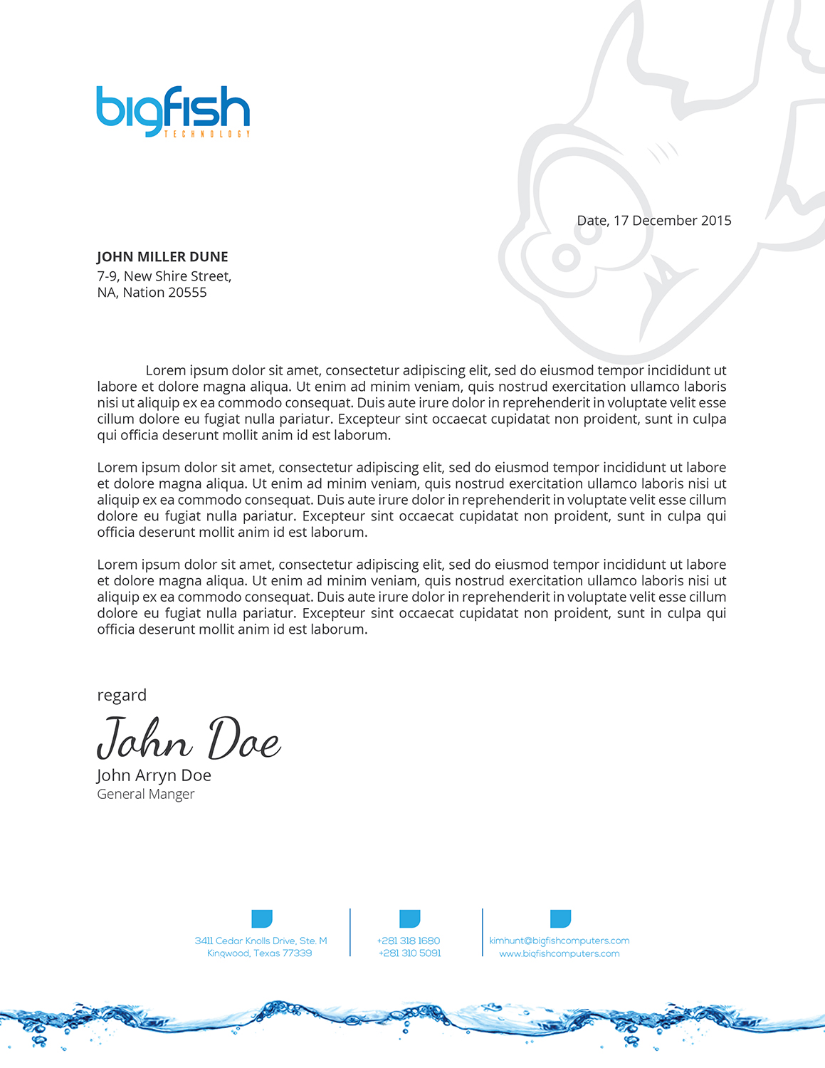 Diseño de Membrete por zadit para Big Fish Computers | Diseño #9228645