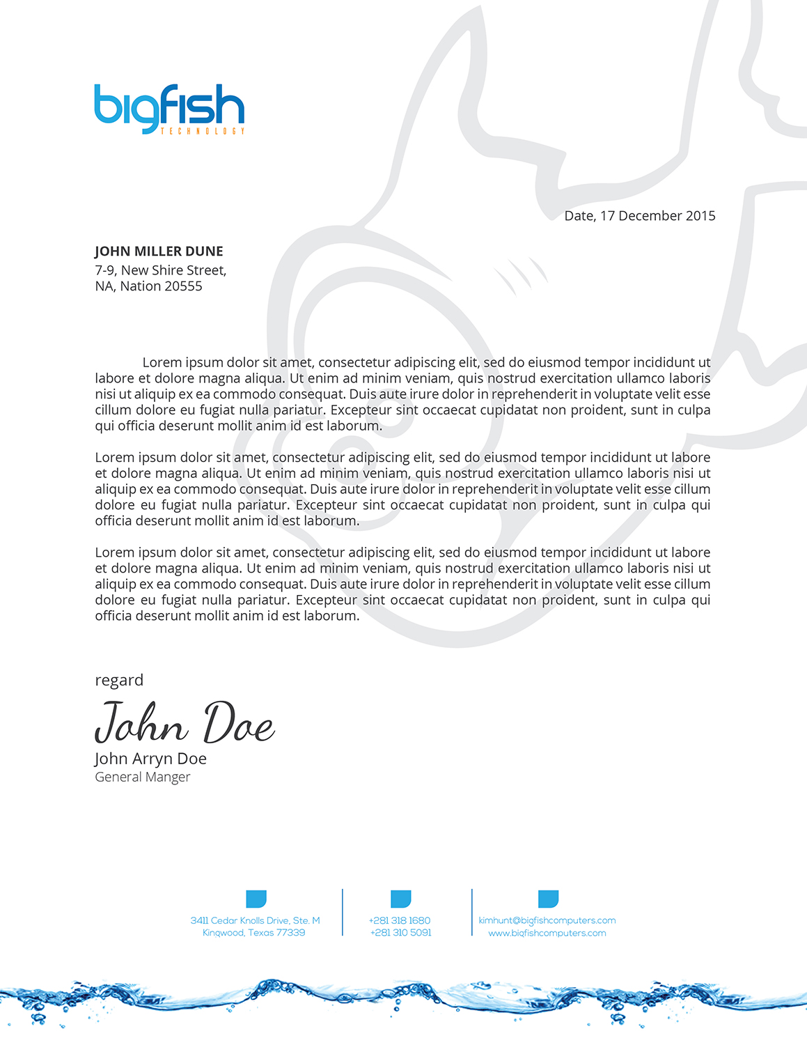 Letterhead Design by zadit for Big Fish Computers | Design #9228646