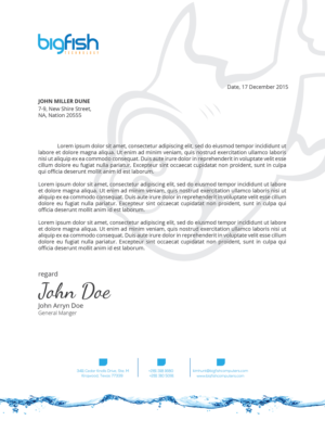 Letterhead Design by zadit for Big Fish Computers | Design: #9228646