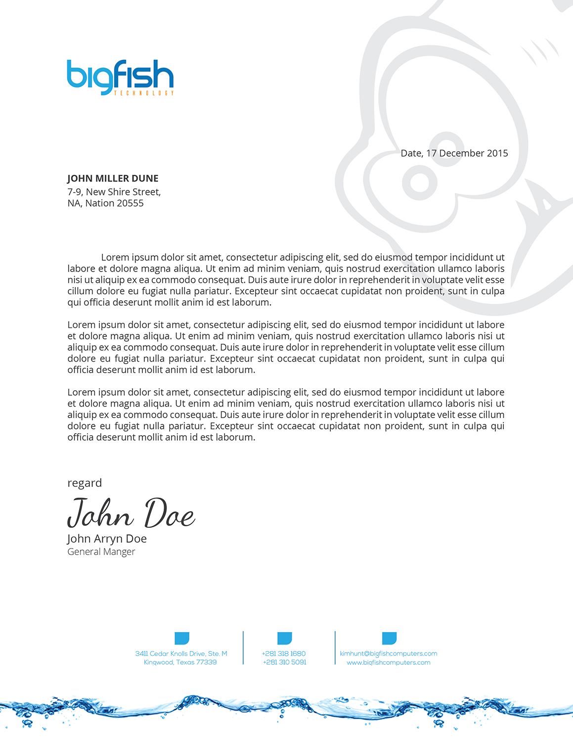 Letterhead Design by zadit for Big Fish Computers | Design: #9228647