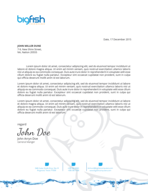 Letterhead Design by zadit for Big Fish Computers | Design: #9228657