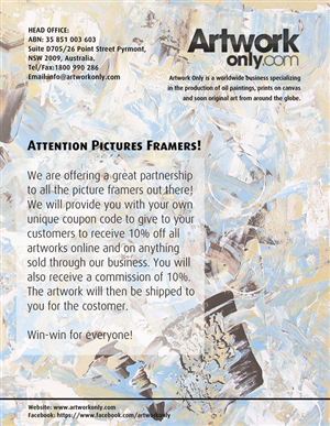 Flyer-Design von SarahQ für Artworkonly.com | Design #2038036