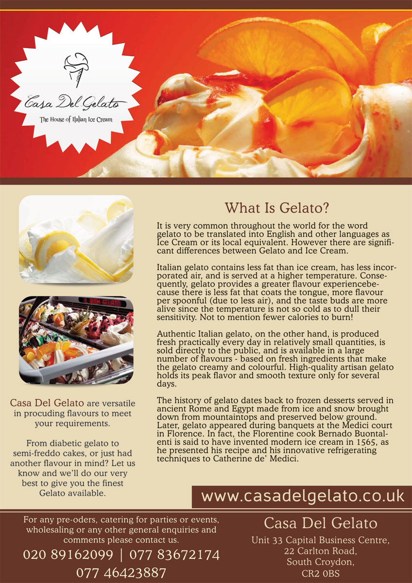 Magazine Design by Neha Dsouza for Casa Del Gelato | Design #2014474