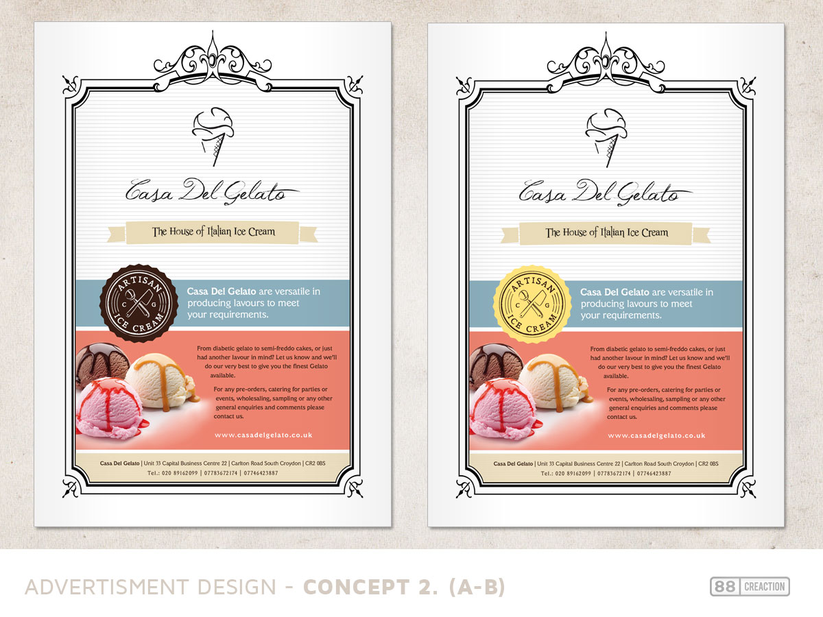 Magazine Design by 88 creaction for Casa Del Gelato | Design #1998434
