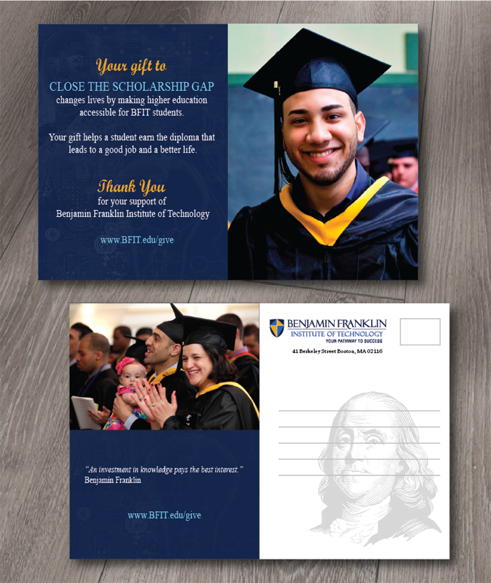 Postcard Design by alex989 for Benjamin Franklin Institute of Technology | Design #8513033
