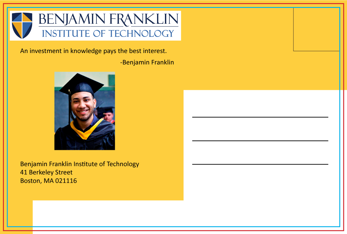 Postcard Design by Parul for Benjamin Franklin Institute of Technology | Design #8516977