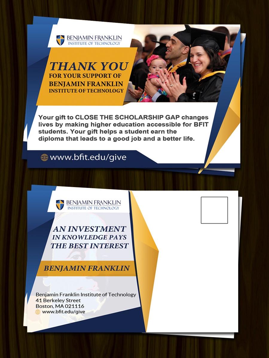 Diseño de Postal por debdesign para Benjamin Franklin Institute of Technology | Diseño #8504990