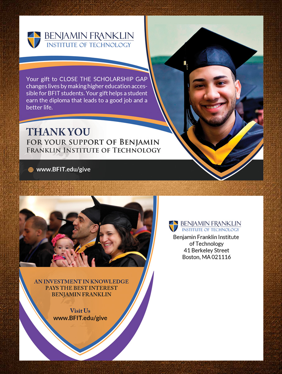 Diseño de Postal por creative.bugs para Benjamin Franklin Institute of Technology | Diseño #8503065