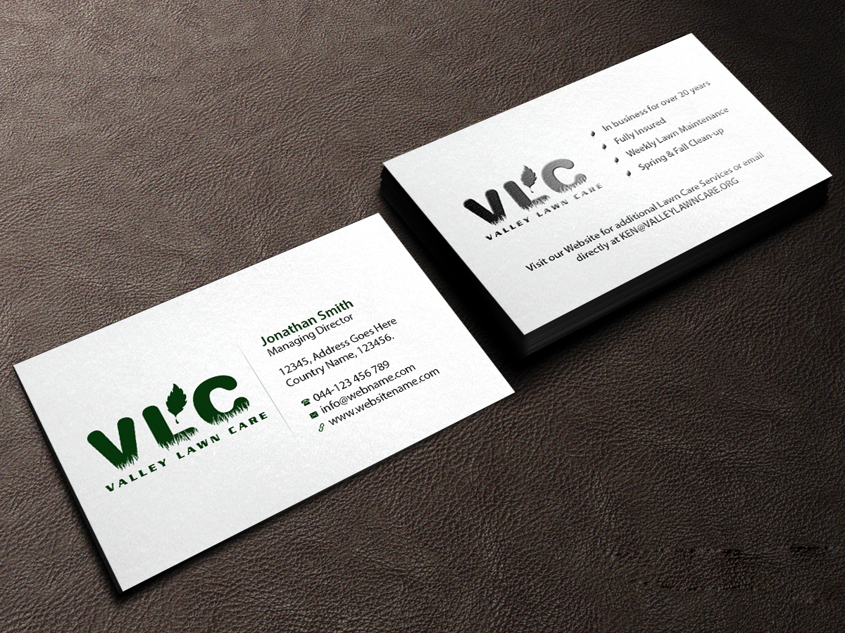 Business Card Design by Creations Box 2015 for Valley Lawn Care | Design #8515128