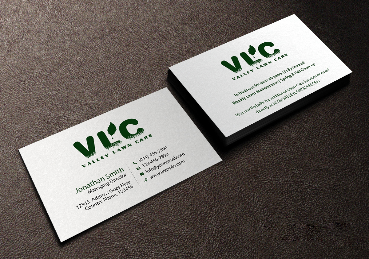 Business Card Design by Creations Box 2015 for Valley Lawn Care | Design #8515129